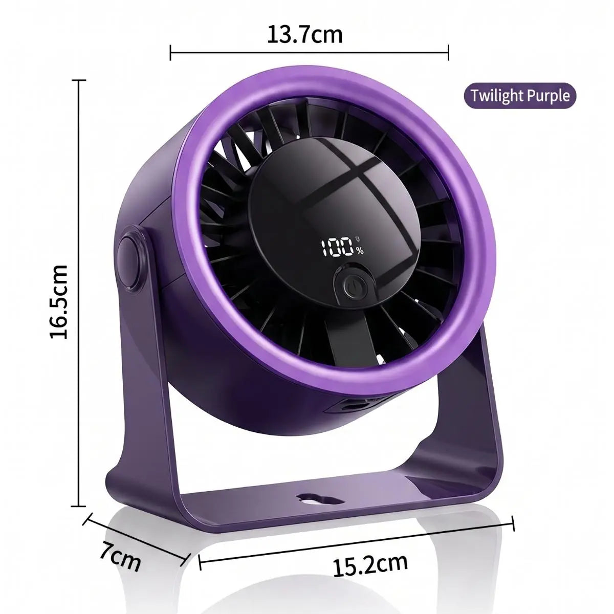 Portable Desk Fan USB Rechargeable Cooling Desktop Fan Multi-Functional Wall Mounted Air Circulator Fan 4 Speed Strong Wind Quiet Personal Table Fan for Home Office Bedroom College Dorm Room Essentials Summer Must Have Travel Camping Twilight Purple