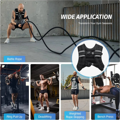 【Backtoschool】Zelus Weighted Vests,Adjustable 6-30Lbs,Weighted Vest with Reflective Stripes&Adjustable Straps,Workout Enhancer for Motivational Walking,Running,Rucking,Core&Posture Boost|Fitness Challenge,Outdoorfun|#Tiktokshopbacktoschool