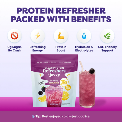 Javvy Cosmic Protein Drink Tiktok Exclusive Bundle Blackberry Lemonade, Mango Pineapple * Strawberry Acai Refresher Clear Whey Protein Drink Mix, 45Mg Caffeine, 0G Sugar, 10G Protein, with Fiber & Electrolytes, 20 Servings Each