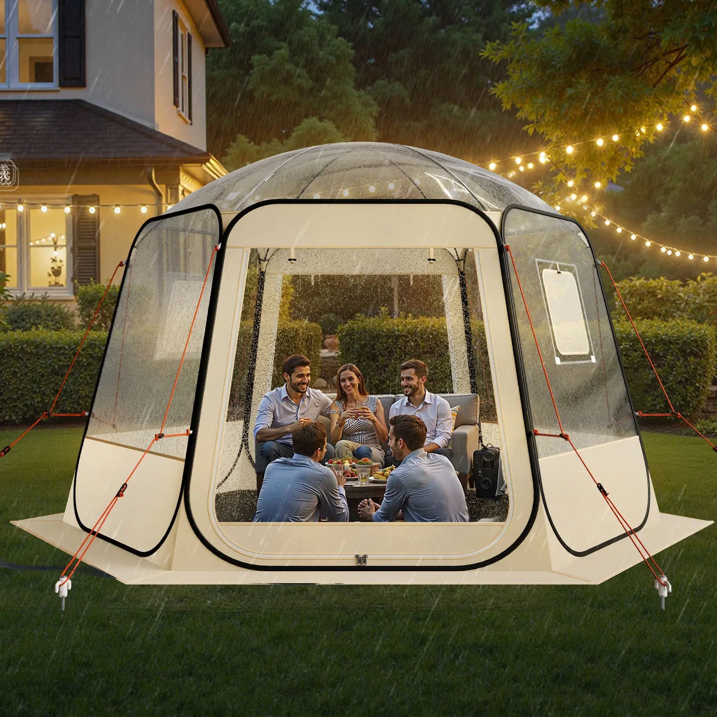 【Summerfinds】Vevor Pop up Bubble Tent, 11 X 10.2 Ft Waterproof & Uv-Resistant, Clear Camping Tent Shelter, Outdoor Garden Dome Igloo Tents with Windows, 540° Panoramic View, for 8-10 Persons Patio Backyard