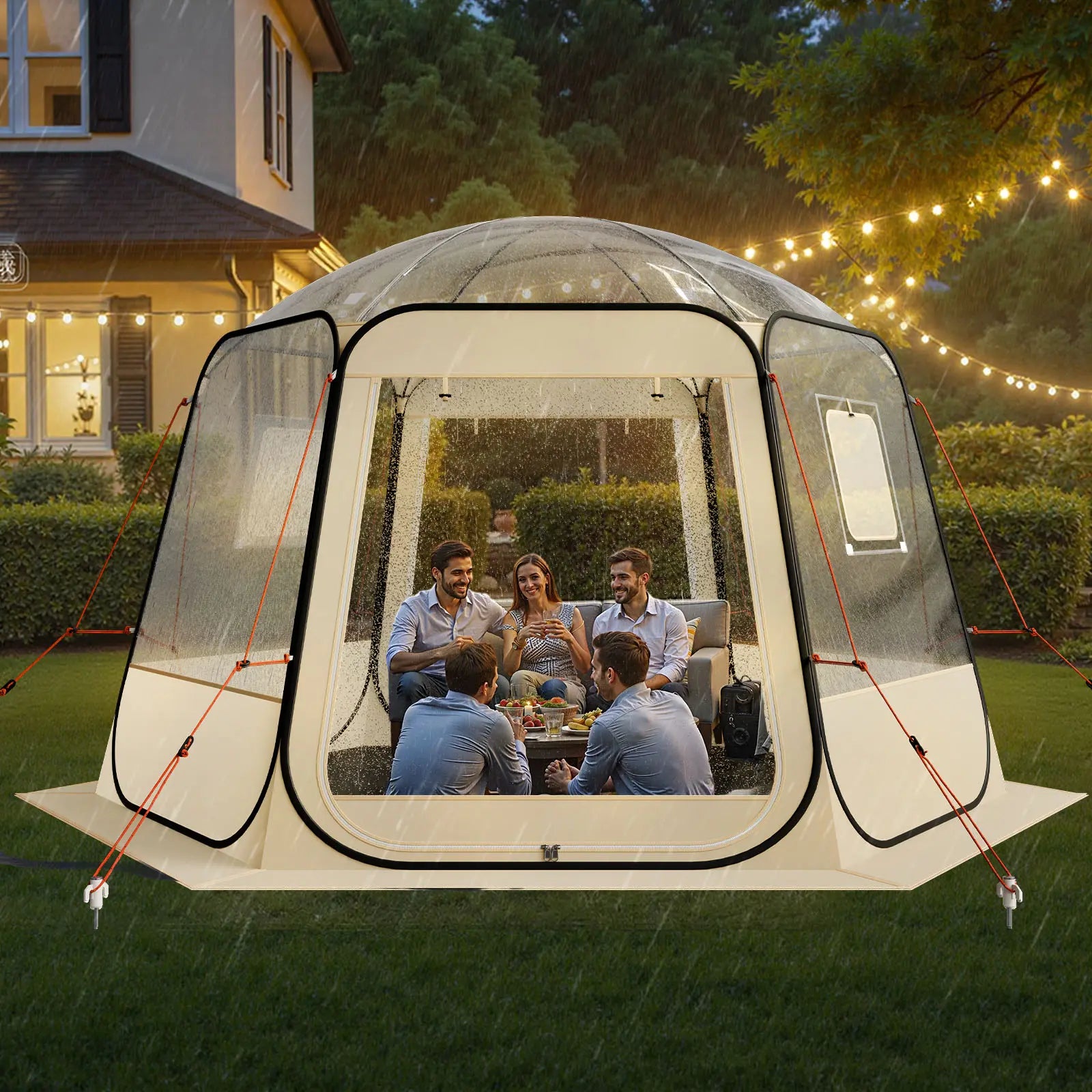 【Summerfinds】Vevor Pop up Bubble Tent, 11 X 10.2 Ft Waterproof & Uv-Resistant, Clear Camping Tent Shelter, Outdoor Garden Dome Igloo Tents with Windows, 540° Panoramic View, for 8-10 Persons Patio Backyard