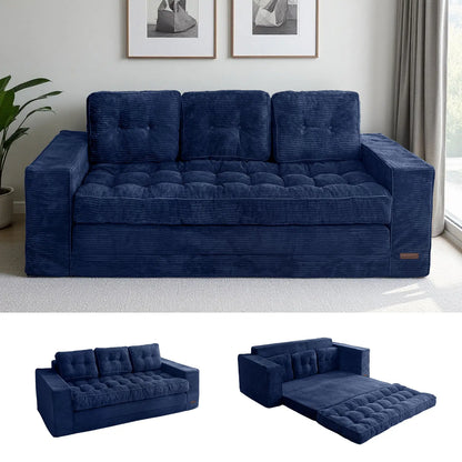 MAXYOYO Convertible 2-In-1 Folding Floor Couch with Pillows Pull Out Loveseat Sleeper Sofa for Living Room Bedroom Lounge, Summer Wins