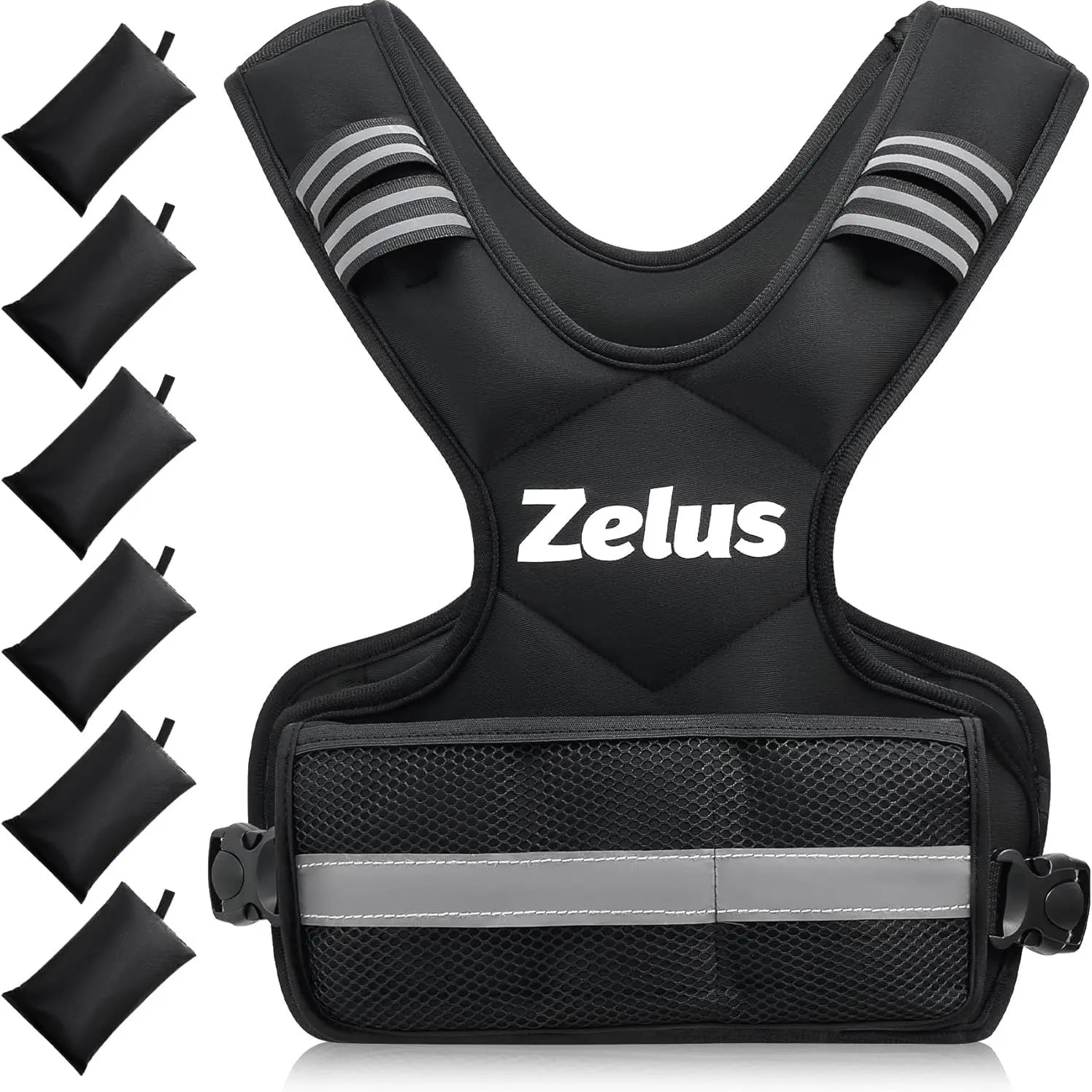 【Backtoschool】Zelus Weighted Vests,Adjustable 6-30Lbs,Weighted Vest with Reflective Stripes&Adjustable Straps,Workout Enhancer for Motivational Walking,Running,Rucking,Core&Posture Boost|Fitness Challenge,Outdoorfun|#Tiktokshopbacktoschool
