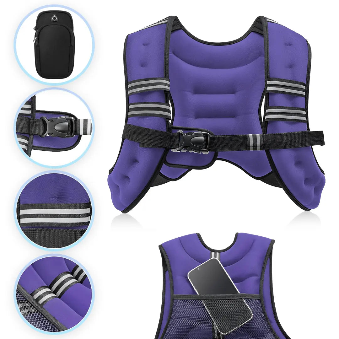 【Backtoschool】Zelus Weighted Vests,Adjustable 6-30Lbs,Weighted Vest with Reflective Stripes&Adjustable Straps,Workout Enhancer for Motivational Walking,Running,Rucking,Core&Posture Boost|Fitness Challenge,Outdoorfun|#Tiktokshopbacktoschool