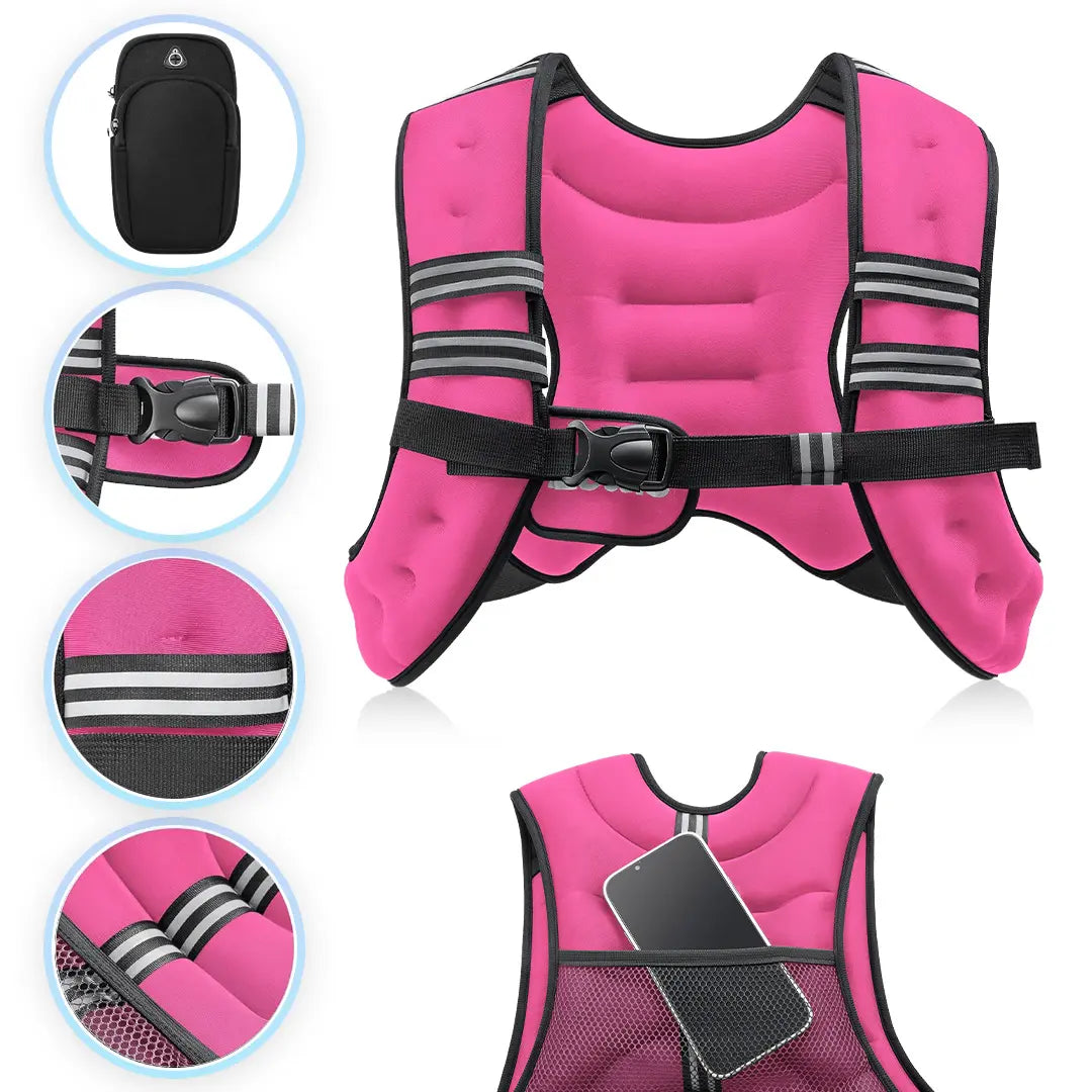 【Backtoschool】Zelus Weighted Vests,Adjustable 6-30Lbs,Weighted Vest with Reflective Stripes&Adjustable Straps,Workout Enhancer for Motivational Walking,Running,Rucking,Core&Posture Boost|Fitness Challenge,Outdoorfun|#Tiktokshopbacktoschool