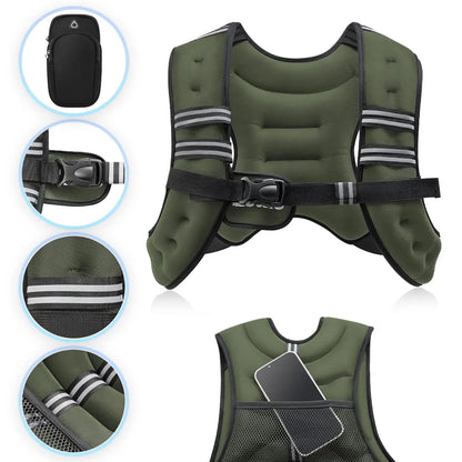 【Backtoschool】Zelus Weighted Vests,Adjustable 6-30Lbs,Weighted Vest with Reflective Stripes&Adjustable Straps,Workout Enhancer for Motivational Walking,Running,Rucking,Core&Posture Boost|Fitness Challenge,Outdoorfun|#Tiktokshopbacktoschool