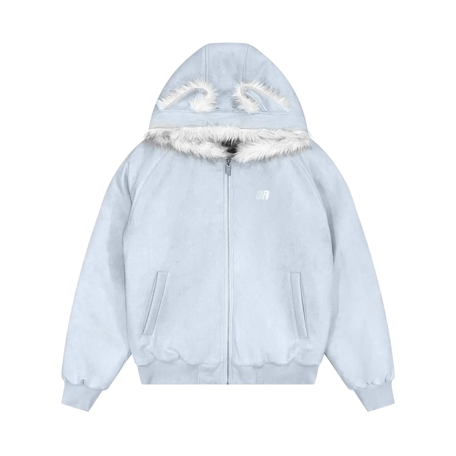FDR Oversized Faux Suede Cozy Jacket with Cat Ears & Leopard Print Soft Warm Faux Fur Lining Unisex Womenswear Sweatshirts Fall Fashion Coat Winter Outfits