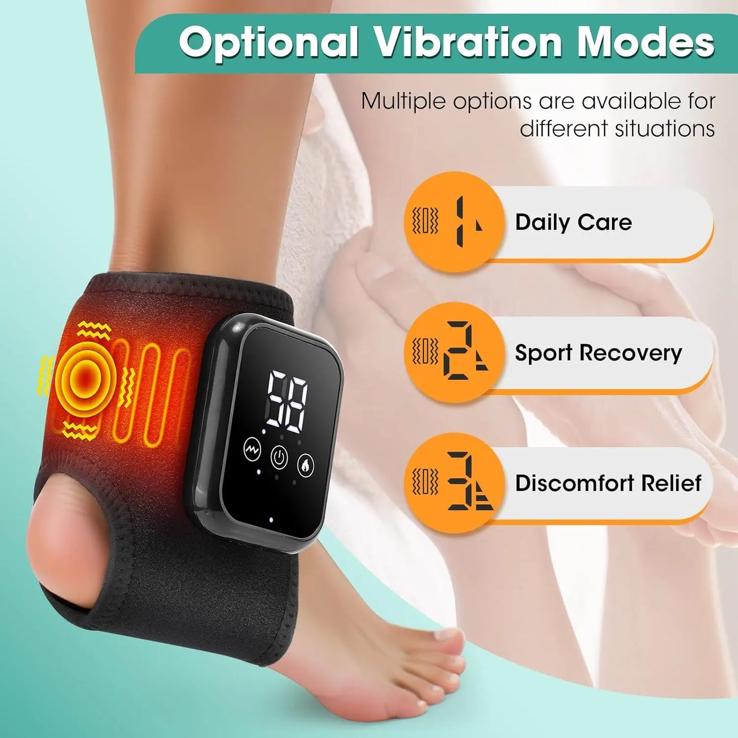 Ankle Massager for Pain Relief, Ankle Heating Pad with Massage, Ankle Massager for Circulation and Pain Relief, Heated Ankle Brace Wrap,Back to School,Back to School Haul