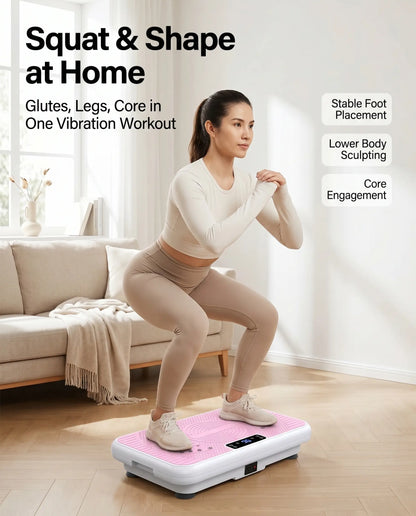 High-Power Vibration Plate Exercise Machine - Unisex Compact Adjustable Home Gym Fitness Equipment with Weight Capacity, 3 Workout Modes, Remote Control, Home Workout Gear, Multifunctional Fitness Tool Fit Max Indoor Waist Twist and Core Ab