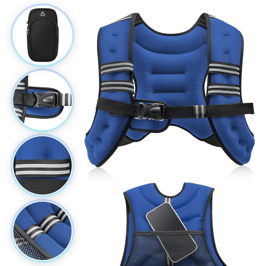 【Backtoschool】Zelus Weighted Vests,Adjustable 6-30Lbs,Weighted Vest with Reflective Stripes&Adjustable Straps,Workout Enhancer for Motivational Walking,Running,Rucking,Core&Posture Boost|Fitness Challenge,Outdoorfun|#Tiktokshopbacktoschool