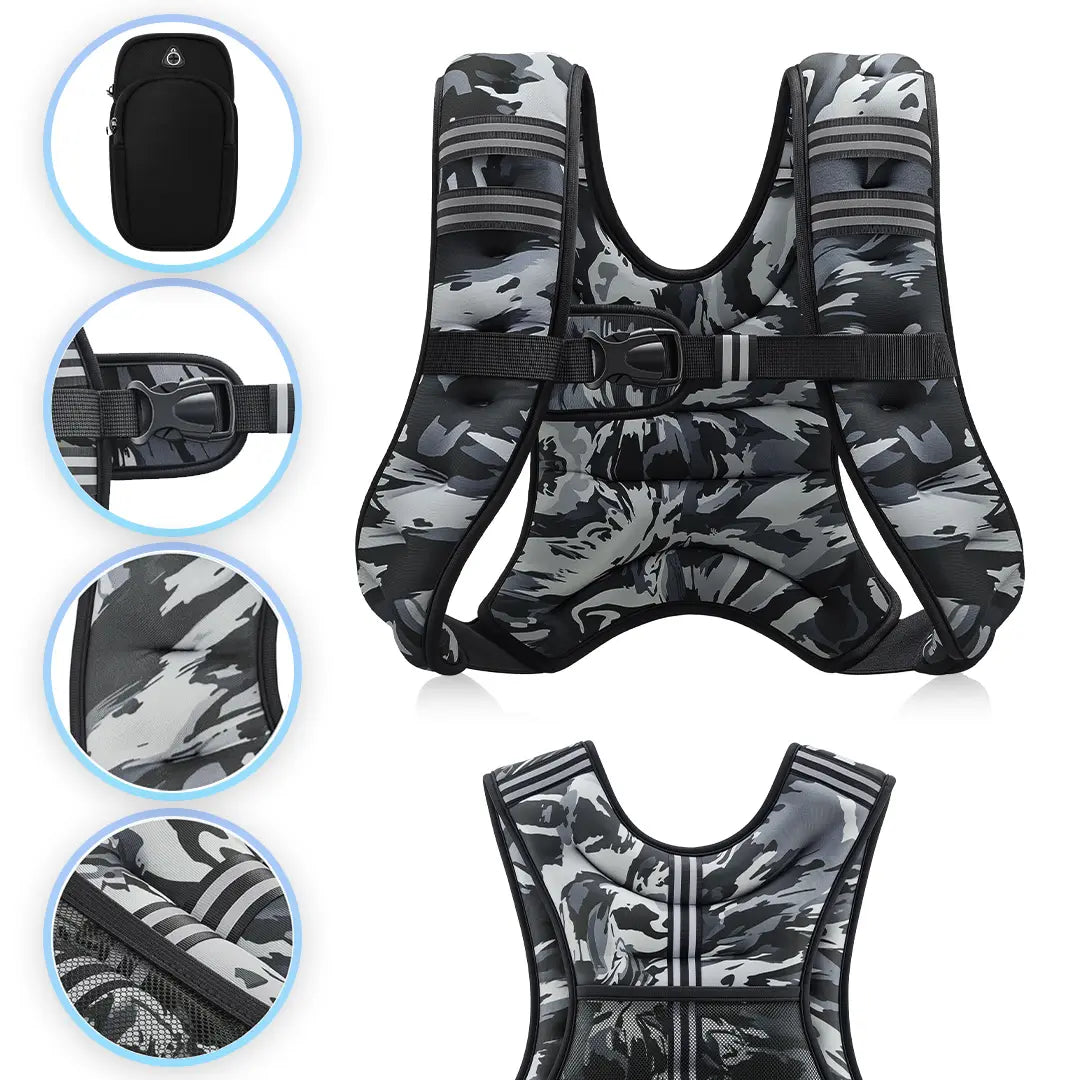 【Backtoschool】Zelus Weighted Vests,Adjustable 6-30Lbs,Weighted Vest with Reflective Stripes&Adjustable Straps,Workout Enhancer for Motivational Walking,Running,Rucking,Core&Posture Boost|Fitness Challenge,Outdoorfun|#Tiktokshopbacktoschool