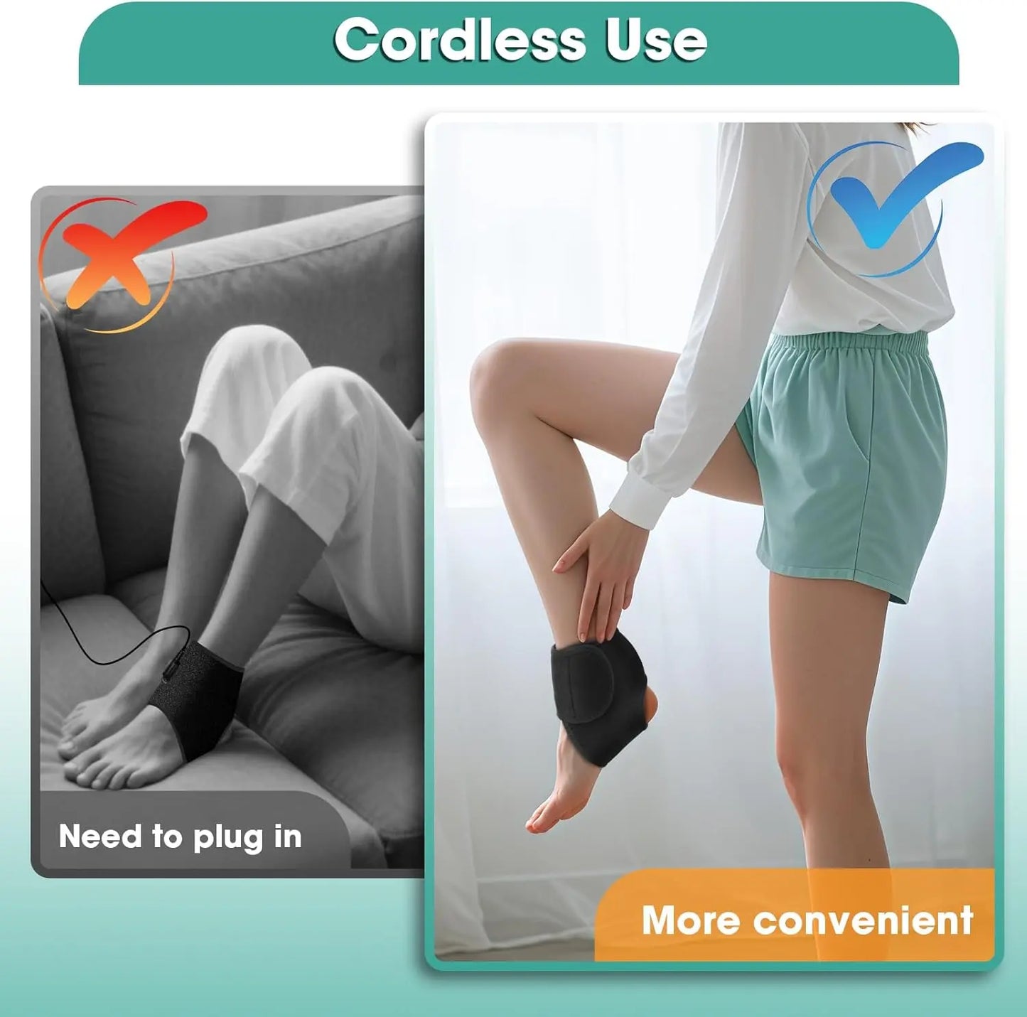 Ankle Massager for Pain Relief, Ankle Heating Pad with Massage, Ankle Massager for Circulation and Pain Relief, Heated Ankle Brace Wrap,Back to School,Back to School Haul