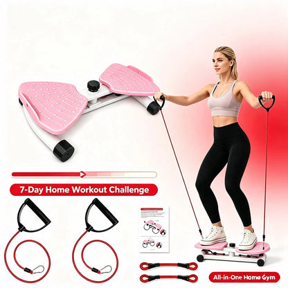 Waist Rotation Workout Machine Twister Board with Detachableresistance Bands,Rotatingbalance Trainer with Massage Nodes, Non-Slip Waist Twisting Plate, Compact Portablehome Gym Gear for Full Body Exercise, Indoorfitness Equipment for Home & Office