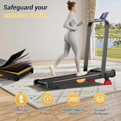 Umay Walking Pad Folding Walking Treadmill for Home/Office, 16% Incline, Handrails, 300 Lbs Capacity Indoor Walking Machine Summerwins Tiktokshopbacktoschool Portable Walking Pad Foldable Walking Treadmill