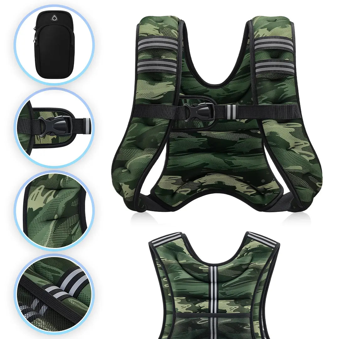 【Backtoschool】Zelus Weighted Vests,Adjustable 6-30Lbs,Weighted Vest with Reflective Stripes&Adjustable Straps,Workout Enhancer for Motivational Walking,Running,Rucking,Core&Posture Boost|Fitness Challenge,Outdoorfun|#Tiktokshopbacktoschool