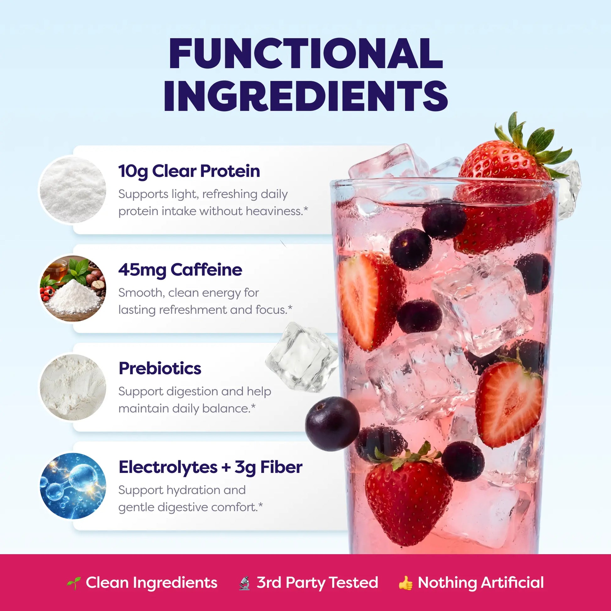 Javvy Cosmic Protein Drink Tiktok Exclusive Bundle Blackberry Lemonade, Mango Pineapple * Strawberry Acai Refresher Clear Whey Protein Drink Mix, 45Mg Caffeine, 0G Sugar, 10G Protein, with Fiber & Electrolytes, 20 Servings Each