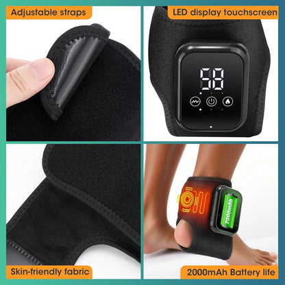 Ankle Massager for Pain Relief, Ankle Heating Pad with Massage, Ankle Massager for Circulation and Pain Relief, Heated Ankle Brace Wrap,Back to School,Back to School Haul