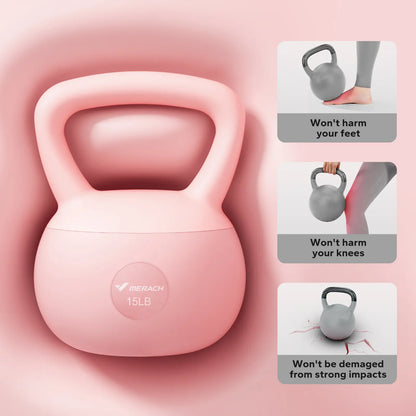 Merach Soft Kettlebell with Handle for Weightlifting Conditioning Strength and Core Training, Weightlifting Kettlebell for Home Gym, Fitness Equipment Backtoschool