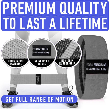 Resistance Bands for Working Out with Workout Bands Guide. 4 Booty Bands for Women Men Fabric Elastic Bands for Exercise Bands Resistance Bands for Bands for Working Out Thigh Glute Bands Set