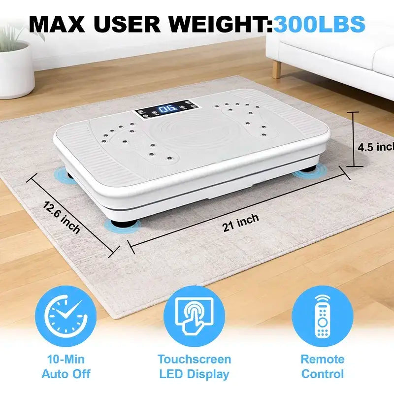 High-Power Vibration Plate Exercise Machine - Unisex Compact Adjustable Home Gym Fitness Equipment with Weight Capacity, 3 Workout Modes, Remote Control, Home Workout Gear, Multifunctional Fitness Tool Fit Max Indoor Waist Twist and Core Ab