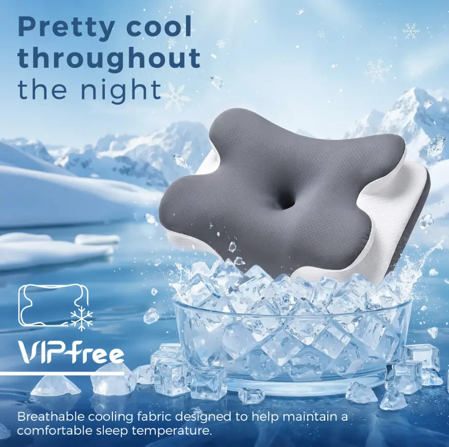 （Neck Pillow） Cooling Memory Neck Pillow, Adjustable Ergonomic Memory Foam Neck Pillows, Cervical Support