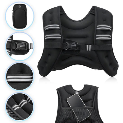 【Backtoschool】Zelus Weighted Vests,Adjustable 6-30Lbs,Weighted Vest with Reflective Stripes&Adjustable Straps,Workout Enhancer for Motivational Walking,Running,Rucking,Core&Posture Boost|Fitness Challenge,Outdoorfun|#Tiktokshopbacktoschool