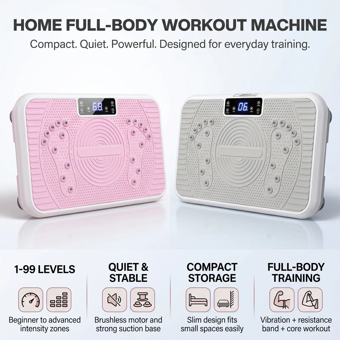 High-Power Vibration Plate Exercise Machine - Unisex Compact Adjustable Home Gym Fitness Equipment with Weight Capacity, 3 Workout Modes, Remote Control, Home Workout Gear, Multifunctional Fitness Tool Fit Max Indoor Waist Twist and Core Ab