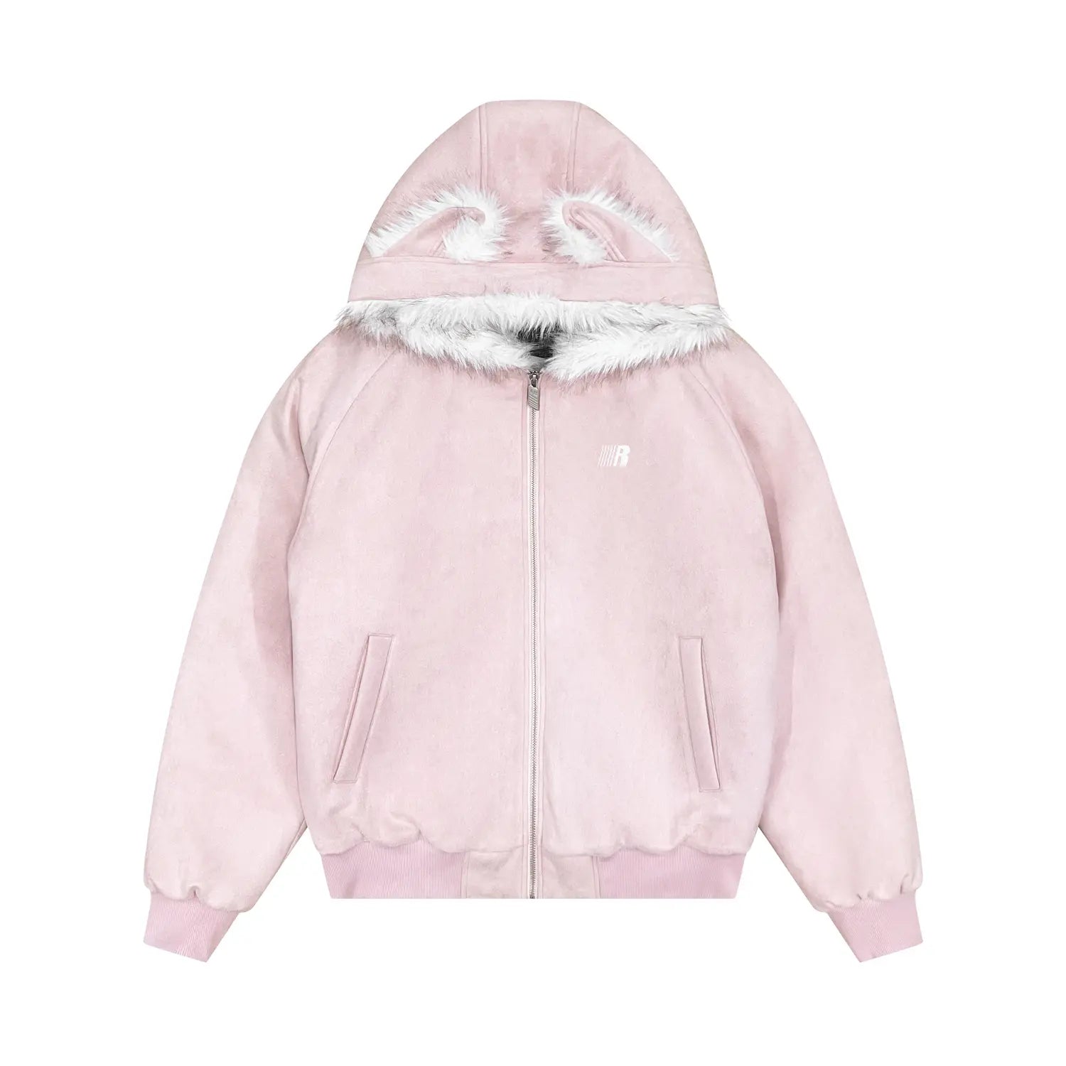 FDR Oversized Faux Suede Cozy Jacket with Cat Ears & Leopard Print Soft Warm Faux Fur Lining Unisex Womenswear Sweatshirts Fall Fashion Coat Winter Outfits