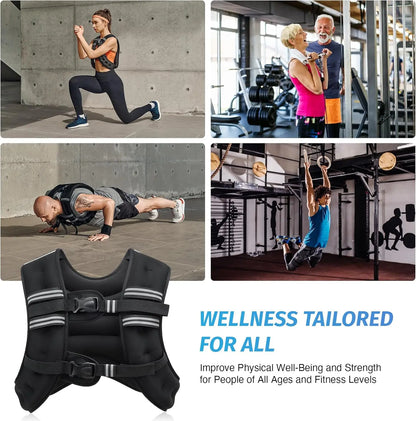 【Backtoschool】Zelus Weighted Vests,Adjustable 6-30Lbs,Weighted Vest with Reflective Stripes&Adjustable Straps,Workout Enhancer for Motivational Walking,Running,Rucking,Core&Posture Boost|Fitness Challenge,Outdoorfun|#Tiktokshopbacktoschool