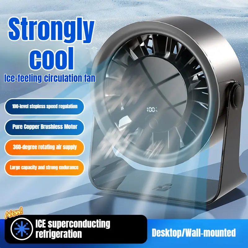 Portable Desk Fan USB Rechargeable Cooling Desktop Fan Multi-Functional Wall Mounted Air Circulator Fan 4 Speed Strong Wind Quiet Personal Table Fan for Home Office Bedroom College Dorm Room Essentials Summer Must Have Travel Camping Twilight Purple