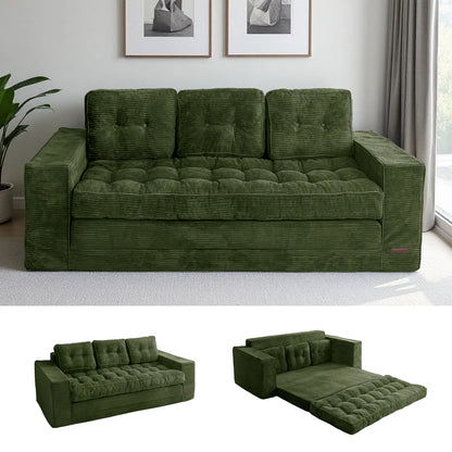MAXYOYO Convertible 2-In-1 Folding Floor Couch with Pillows Pull Out Loveseat Sleeper Sofa for Living Room Bedroom Lounge, Summer Wins