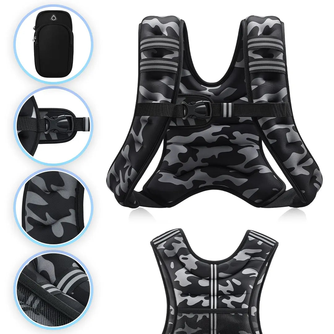 【Backtoschool】Zelus Weighted Vests,Adjustable 6-30Lbs,Weighted Vest with Reflective Stripes&Adjustable Straps,Workout Enhancer for Motivational Walking,Running,Rucking,Core&Posture Boost|Fitness Challenge,Outdoorfun|#Tiktokshopbacktoschool