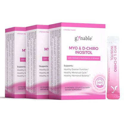 Gynable Myo & D-Chiro Inositol Supplement 40:1 Natural Dietary Women'S Supplements for Fertility,Pcos Relief, Ovarian Health,Cycle,Pms Acne,Hormonal Support with Vitamin E B1 B2 B12 Folate Zinc Selenium Multivitamin Peach Drink Mix #Tiktokshopbacktoschool