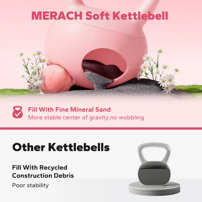 Merach Soft Kettlebell with Handle for Weightlifting Conditioning Strength and Core Training, Weightlifting Kettlebell for Home Gym, Fitness Equipment Backtoschool