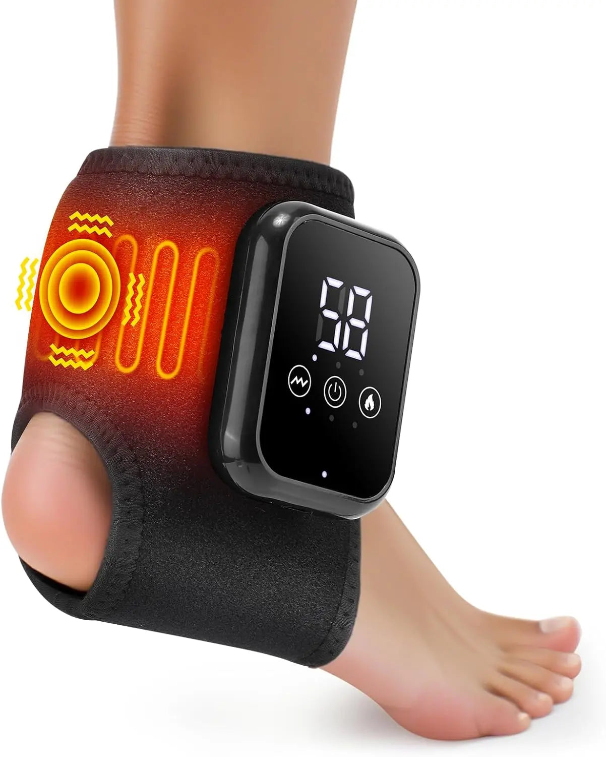 Ankle Massager for Pain Relief, Ankle Heating Pad with Massage, Ankle Massager for Circulation and Pain Relief, Heated Ankle Brace Wrap,Back to School,Back to School Haul