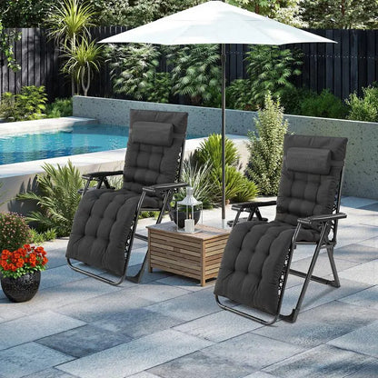 Zero Gravity Reclining Chair - 440LB Capacity with Cup Holder & Removable Cushion, Lockable 90-170° Adjustable for Patio/Camping/Indoor Foldable & Portable Sun Lounger,Home Decor,Camping Essentials Adjustable Folding Lounger