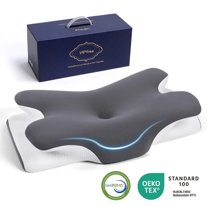 （Neck Pillow） Cooling Memory Neck Pillow, Adjustable Ergonomic Memory Foam Neck Pillows, Cervical Support