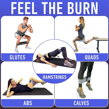 Resistance Bands for Working Out with Workout Bands Guide. 4 Booty Bands for Women Men Fabric Elastic Bands for Exercise Bands Resistance Bands for Bands for Working Out Thigh Glute Bands Set